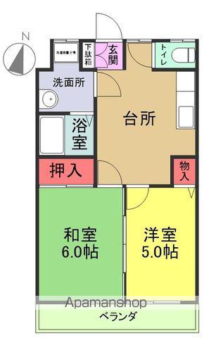 ラフォーレ北宿(2DK/2階)の間取り写真