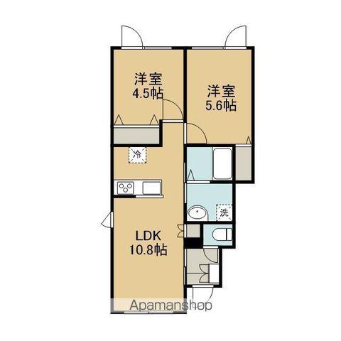 ノーザンパーク千歳(2LDK/1階)の間取り写真