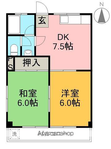 第3コーポ谷内(2DK/3階)の間取り写真