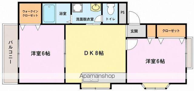 フラワーハイツ(2LDK/1階)の間取り写真