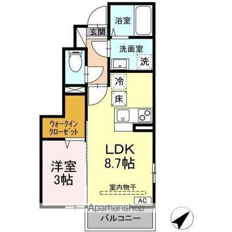 コンフォートシエル(1LDK/1階)の間取り写真