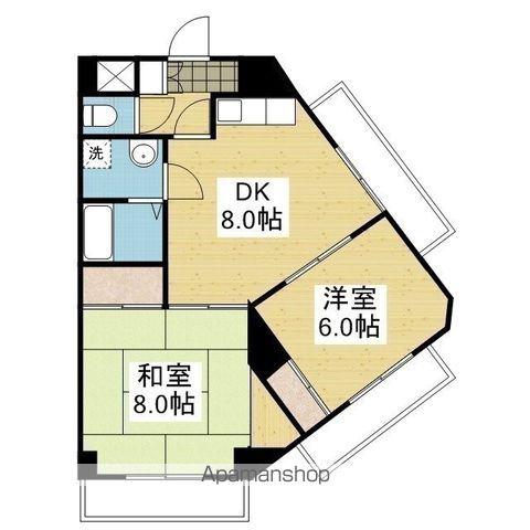 ヴィラ・クレール(2DK/5階)の間取り写真