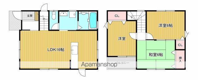 予讃線 丸亀駅 徒歩40分 2階建 築34年(3LDK)の間取り写真