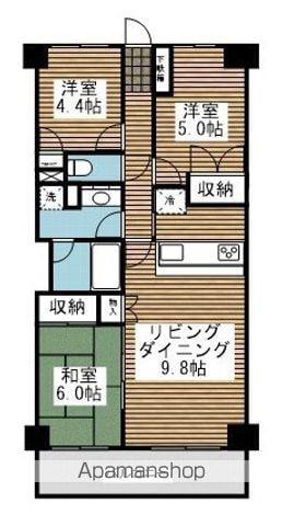 サンハイツ六実(3LDK/5階)の間取り写真