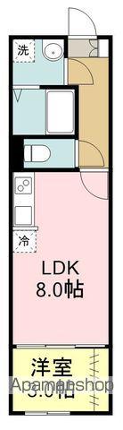 AMELO台原(1LDK/1階)の間取り写真