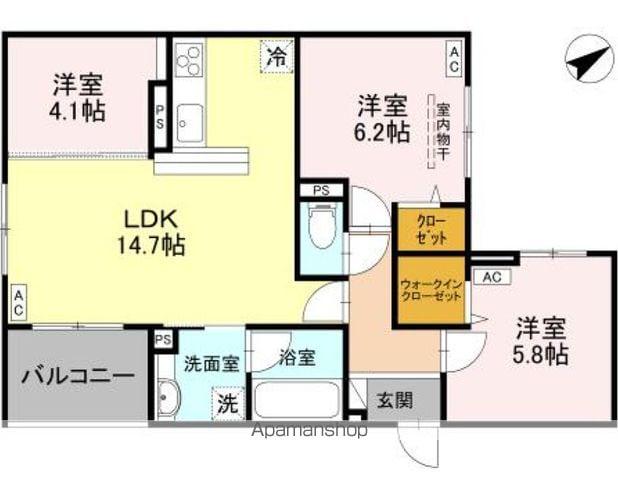 モンステラ(3LDK/2階)の間取り写真