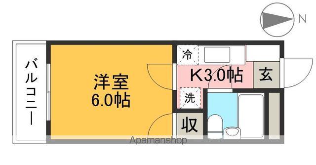 コーポ朝日XⅠ(1K/5階)の間取り写真