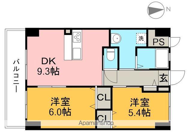 みつばちレジデンス(2DK/8階)の間取り写真