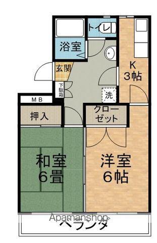 コーポオオタ(2K/3階)の間取り写真