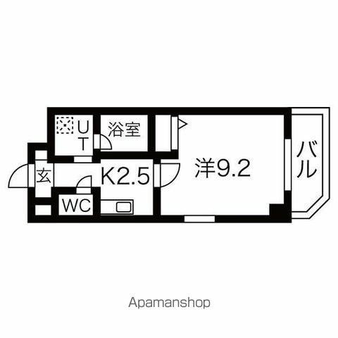 ノーブルコート(1K/3階)の間取り写真