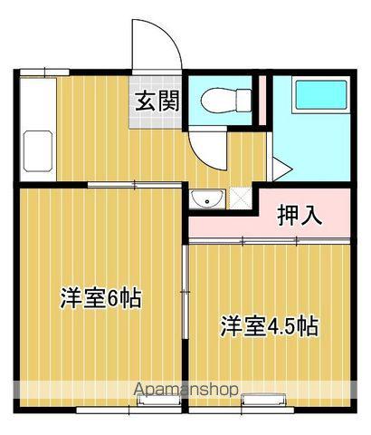 ハイツ智(2K/1階)の間取り写真