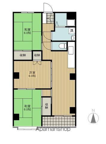 レジデンス麓山(3DK/2階)の間取り写真