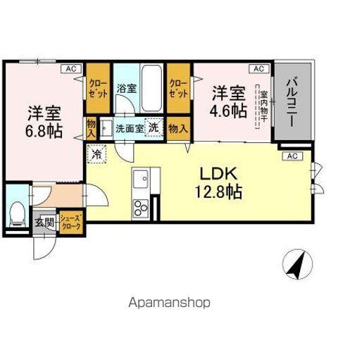 ASSET-COURT立川上砂町5丁目 A棟(2LDK/3階)の間取り写真