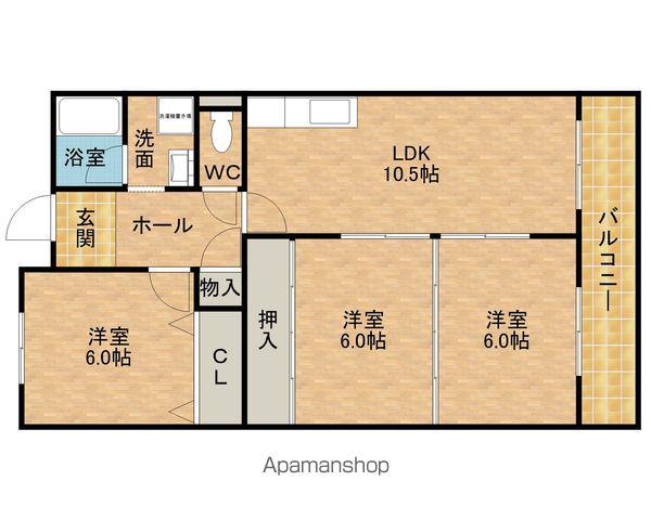 メイゾン山野(3LDK/4階)の間取り写真