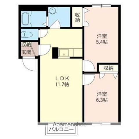シャーメゾンIS(2LDK/2階)の間取り写真