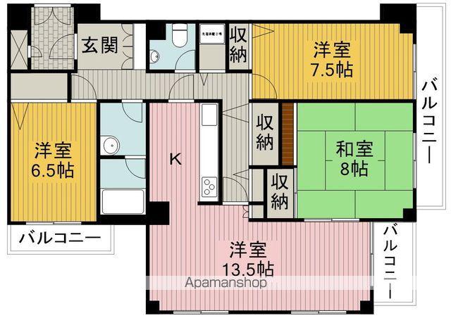 サバーブ永楽荘(3LDK/3階)の間取り写真