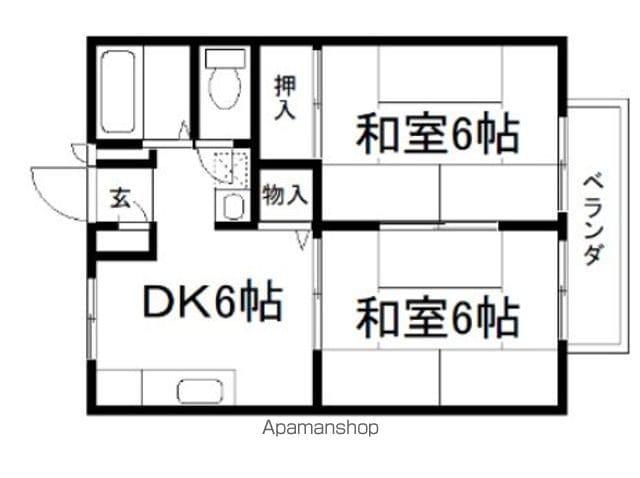 栗東辻ハイツ(2DK/2階)の間取り写真