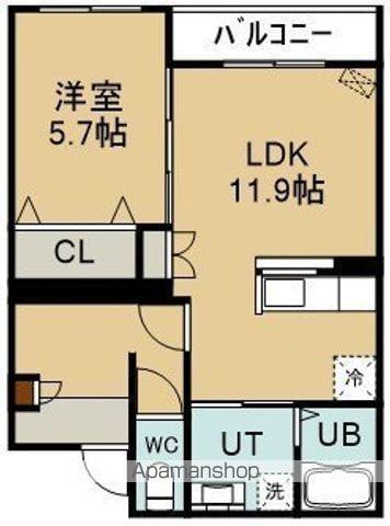 INFINITY松陰町(1LDK/1階)の間取り写真