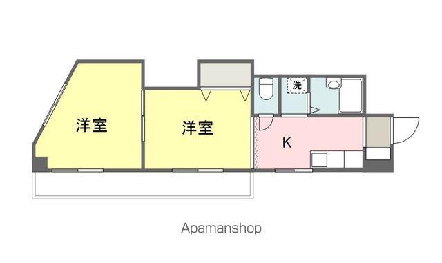 パールハイツ森川(2K/2階)の間取り写真