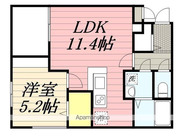 ミリアビタ長洲(1LDK/2階)の間取り写真