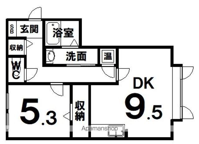 アメリカンドリーム2(1DK/1階)の間取り写真