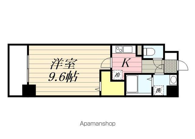 LUXCAS FUKUOKA イースト(1K/4階)の間取り写真