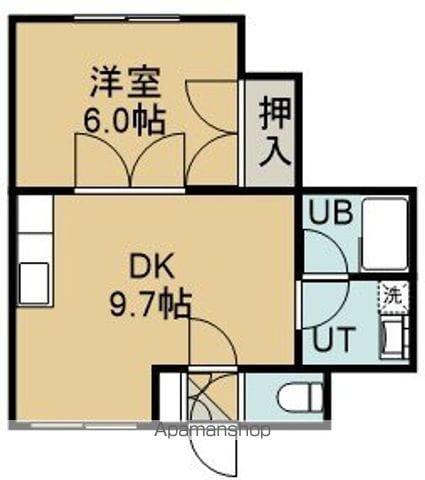 コーポフォレスト(1DK/1階)の間取り写真