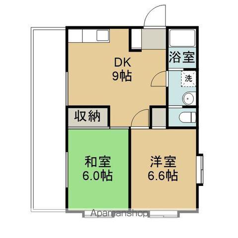東京地下鉄東西線 行徳駅 徒歩9分 3階建 築32年(2DK/1階)の間取り写真