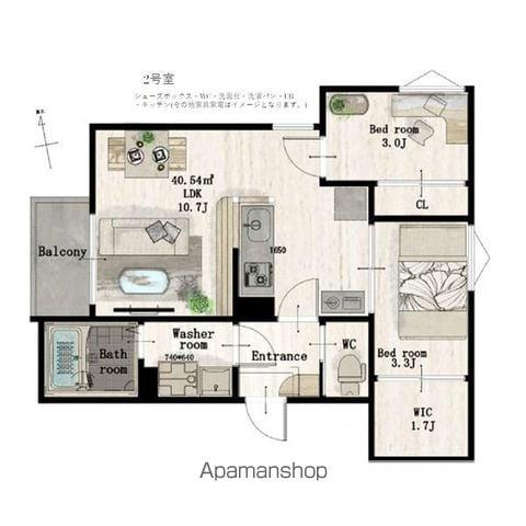 REGALEST福沢町(2LDK/3階)の間取り写真