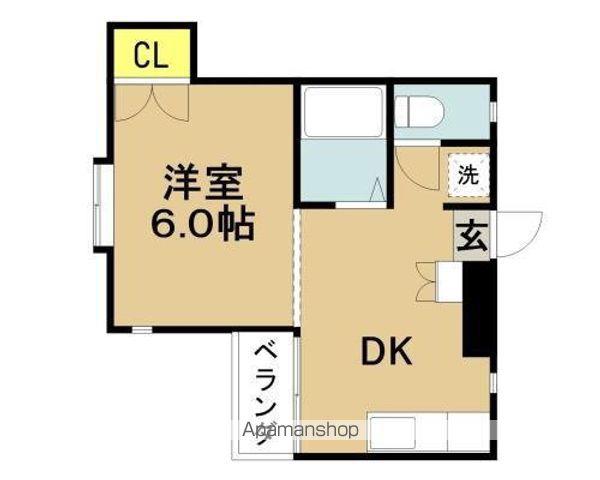 ベルトピア宮崎703(1DK/3階)の間取り写真