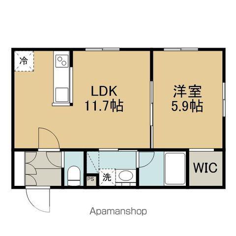 ピオネロ恵庭Ⅰ(1LDK/4階)の間取り写真
