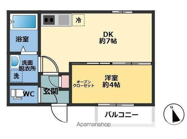 メゾン・ドゥ・アッシュ松戸(1DK/1階)の間取り写真