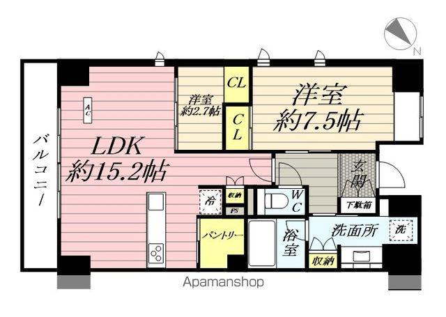 クラシアム神奈川台場(2LDK/7階)の間取り写真