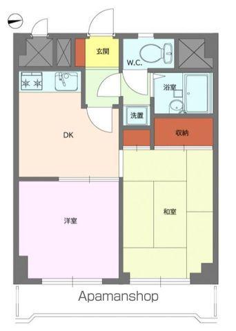 ライオンズガーデン新宿(2DK/5階)の間取り写真