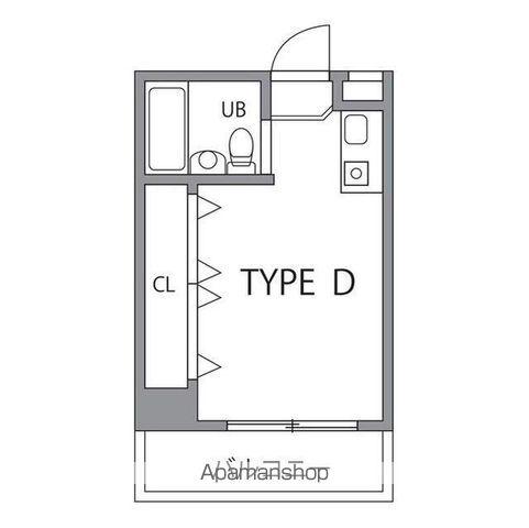 オークボニュープラザ(ワンルーム/2階)の間取り写真
