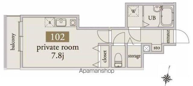 アーベインテラス桜台(ワンルーム/1階)の間取り写真