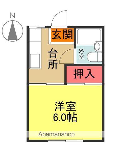 フラワーガーデン(1K/2階)の間取り写真