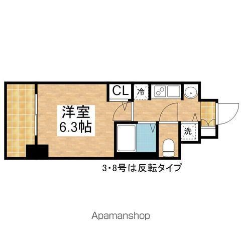 プレサンス金山グリーンパークス(ワンルーム/7階)の間取り写真