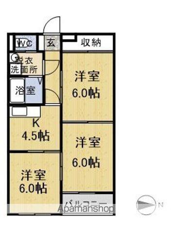 エンゼルハイツ増永(3DK/1階)の間取り写真