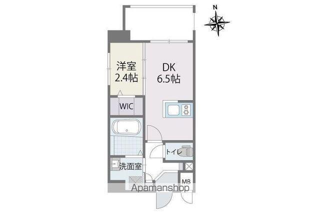 アルティザ箱崎駅前(1DK/4階)の間取り写真