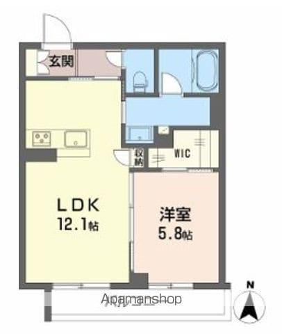 シャーメゾン グラースⅡ(1LDK/2階)の間取り写真