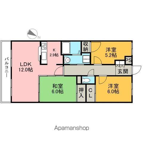 日本泉ビル(3LDK/11階)の間取り写真