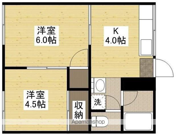 手島荘(2K/2階)の間取り写真