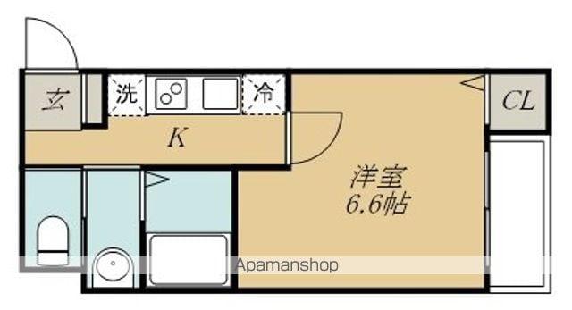 FOREAL宮城野原ステッラ(1K/1階)の間取り写真