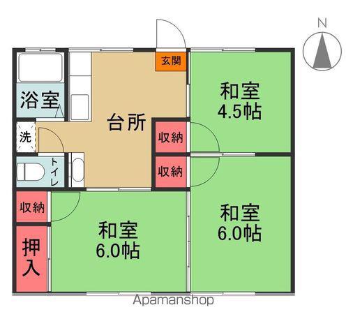 コーポ鳥居西(3DK/1階)の間取り写真