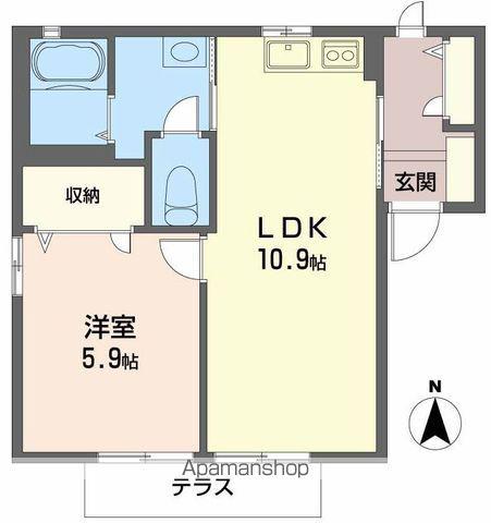 ハイツデュオ(1LDK/1階)の間取り写真