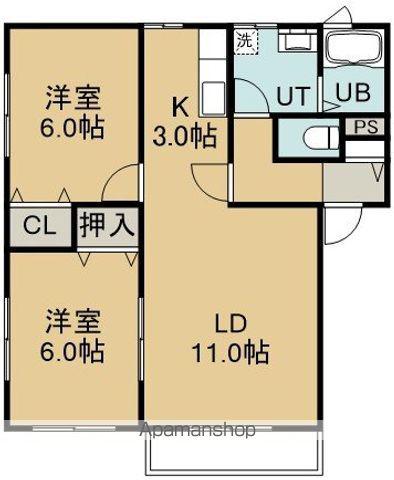 ライフタウンズ(2LDK/1階)の間取り写真