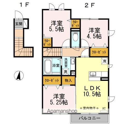 ラヴィタ壱番館(3LDK/2階)の間取り写真