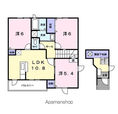 マウントリヴァ2003Ⅰ(3LDK/2階)の間取り写真