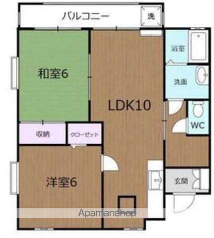 コーポコジマ(2LDK/1階)の間取り写真